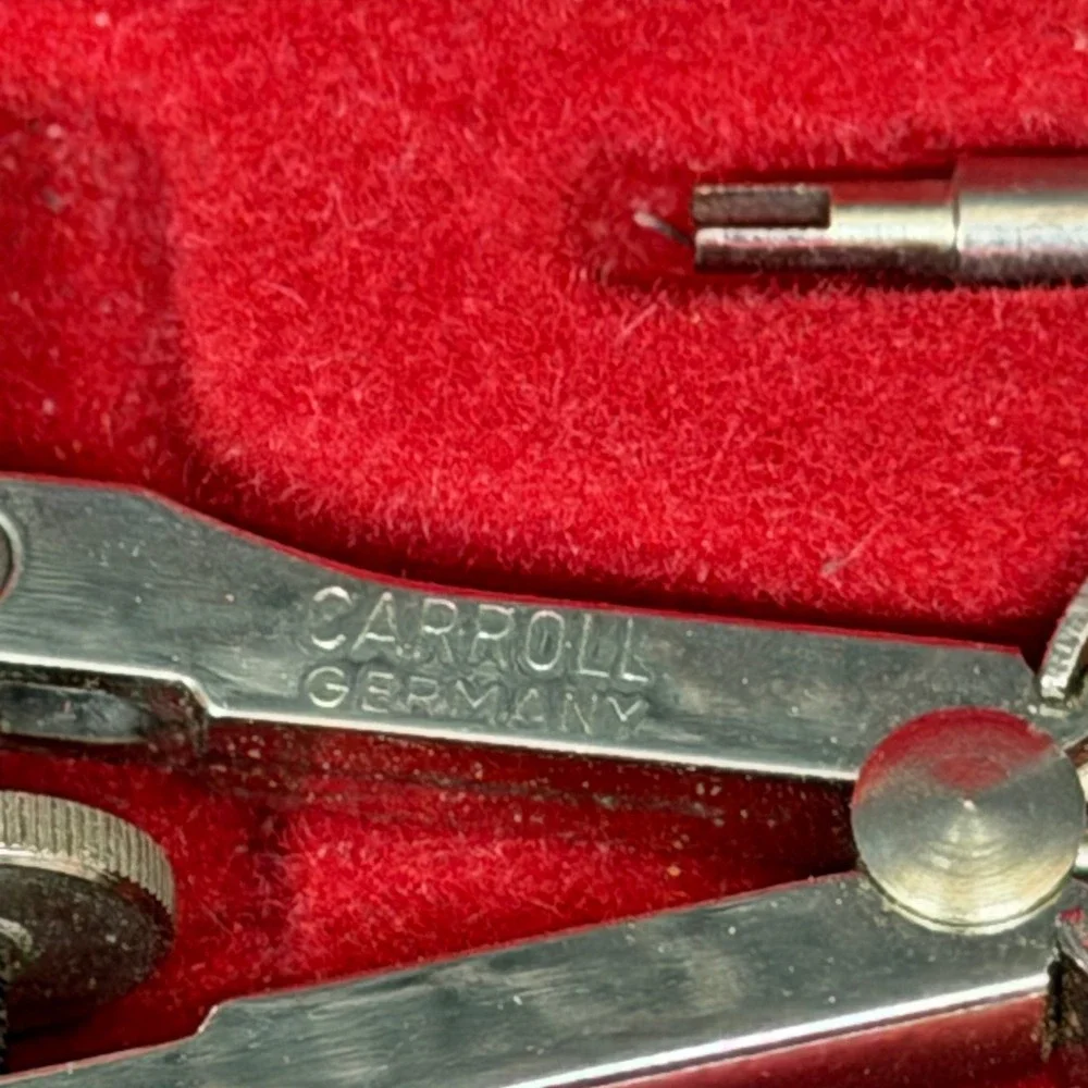 Vintage‎ Carroll 1109 Drafting Tool Set Compass Geometry Kit West Germany Case